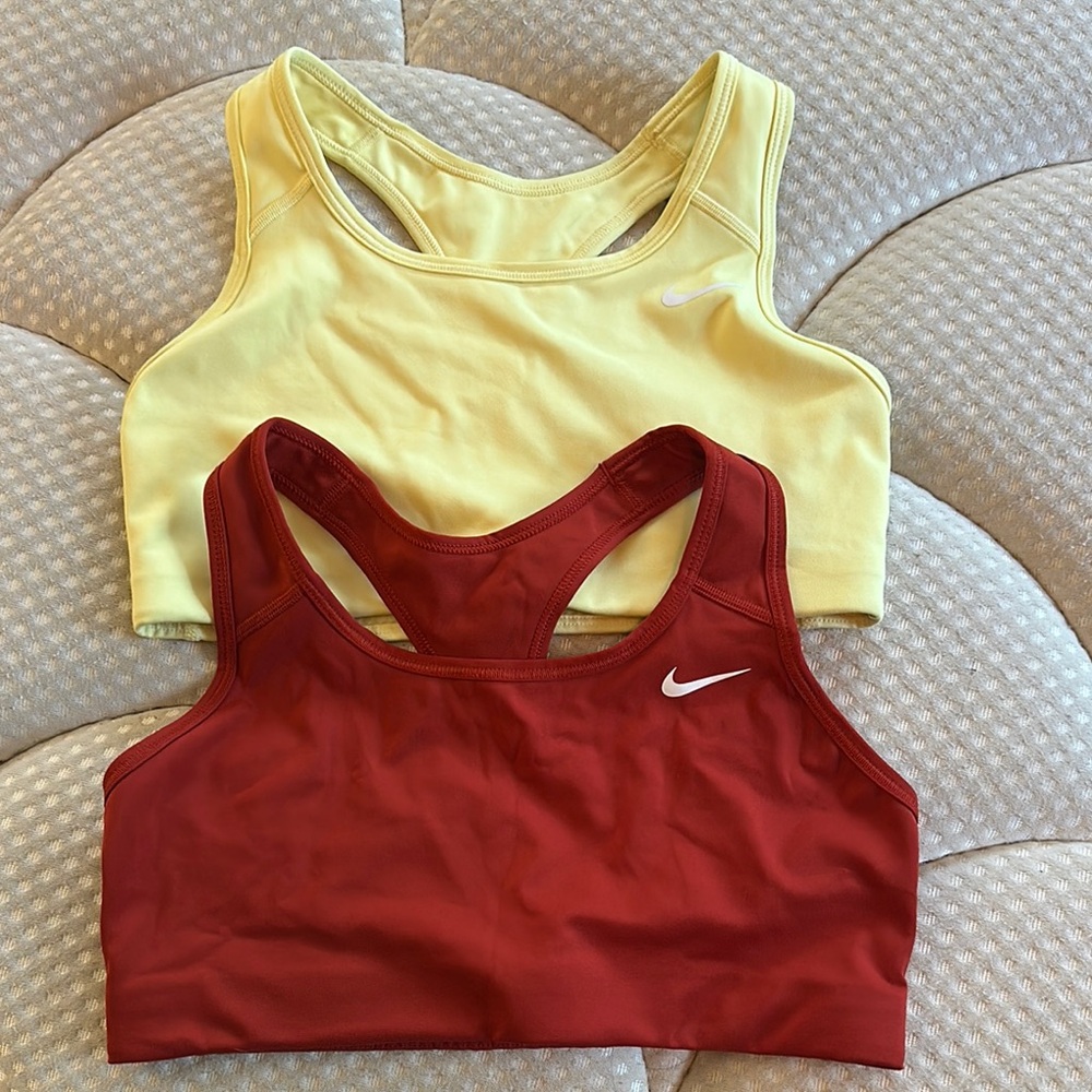 Nike Red and Yellow Sports Bras for Active Comfort